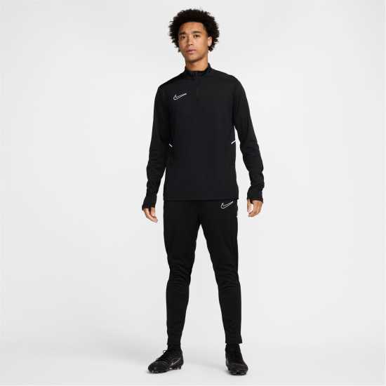 Nike Dri-FIT Academy Men's Zippered Soccer Pants Черно/Бяло Мъжко облекло за едри хора