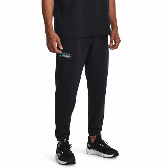 Under Armour Мъжко Спортно Долнище Project Rock Heavyweight Jogging Bottoms Mens Черно Мъжки долнища за бягане