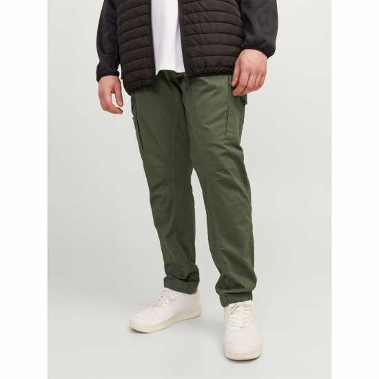 Jack And Jones Мъжки Панталони Flake Cargo Trouser Mens Plus Size Олива Нощ 