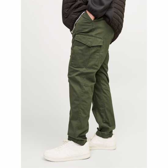 Jack And Jones Мъжки Панталони Flake Cargo Trouser Mens Plus Size Олива Нощ 