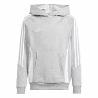 Adidas Tiro 24 Sweat Hoodie Juniors сиво хеатър/бяло 