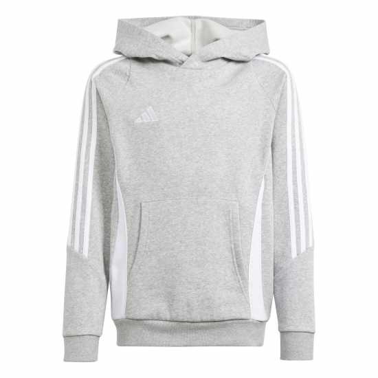 Adidas Tiro 24 Sweat Hoodie Juniors сиво хеатър/бяло 