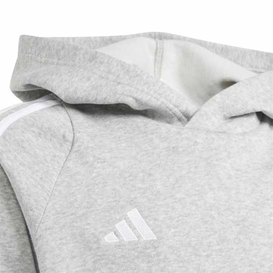 Adidas Tiro 24 Sweat Hoodie Juniors сиво хеатър/бяло 