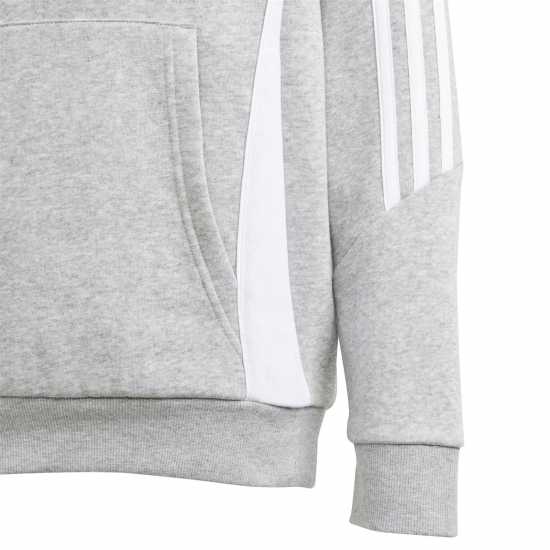 Adidas Tiro 24 Sweat Hoodie Juniors сиво хеатър/бяло 