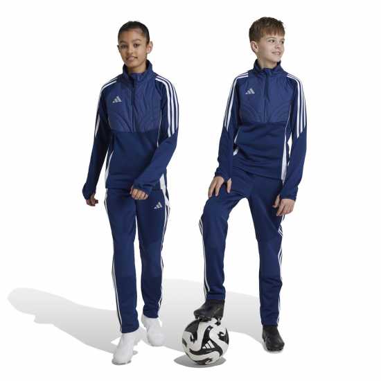 Adidas Детски Анцуг Tiro24 Winterised Tracksuit Bottoms Juniors Синьо/Бяло Детски долнища за бягане