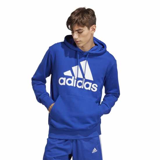 Adidas Essentials French Terry Big Logo Hoodie Полу прозрачен син 