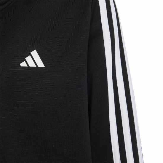 Adidas Train Essentials Aeroready 3-Stripes Regular-Fit Full-Zip Hoodie Черно/Бяло 