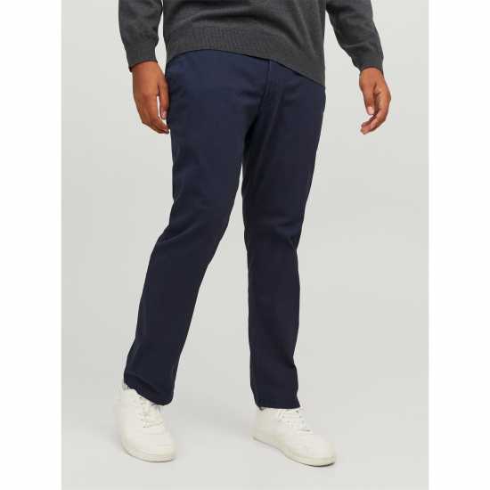 Jack And Jones Мъжки Панталони Dave Chino Trouser Mens Plus Size Нави блейзър Мъжки панталони чино