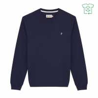 Блуза Обло Деколте Farah Farah Fulwood Organic Crew Neck Sweatshirt Морско синьо Мъжко облекло за едри хора