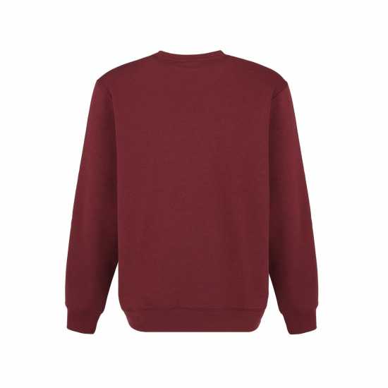 Slazenger Мъжки Пуловер Обло Деколте Fleece Crew Sweater Mens Бордово 