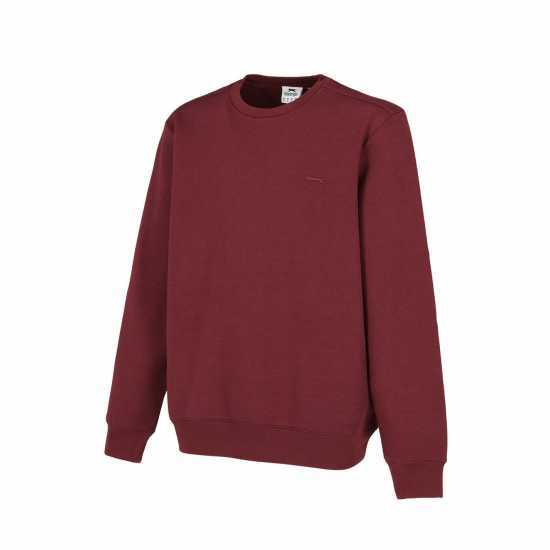 Slazenger Мъжки Пуловер Обло Деколте Fleece Crew Sweater Mens Бордово 