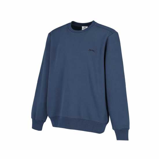 Slazenger Мъжки Пуловер Обло Деколте Fleece Crew Sweater Mens Стил Син Мъжки горнища на анцуг