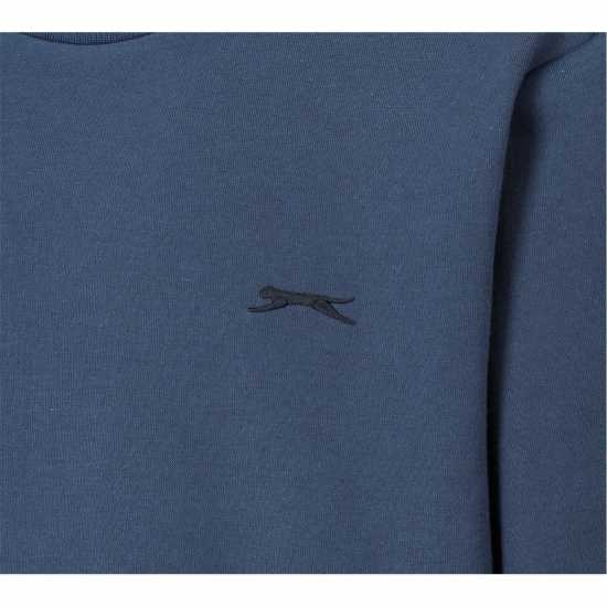 Slazenger Мъжки Пуловер Обло Деколте Fleece Crew Sweater Mens Стил Син Мъжки горнища на анцуг