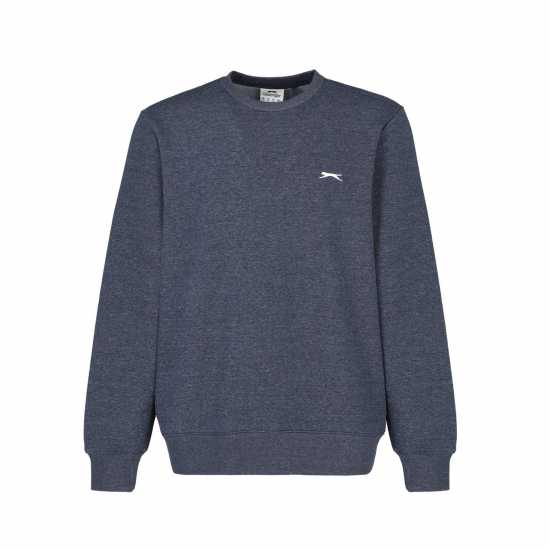 Slazenger Мъжки Пуловер Обло Деколте Fleece Crew Sweater Mens Индиго Марл 