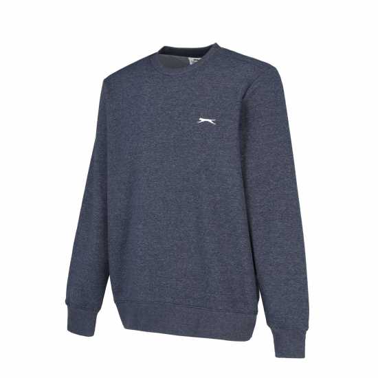 Slazenger Мъжки Пуловер Обло Деколте Fleece Crew Sweater Mens Индиго Марл 