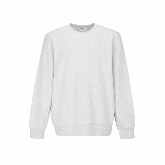 Slazenger Мъжки Пуловер Обло Деколте Fleece Crew Sweater Mens Ледена марла Мъжки горнища на анцуг