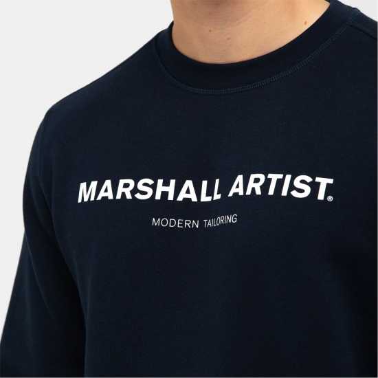 Marshall Artist Artist Stampa Crewneck Sweatshirt Морска синьо 