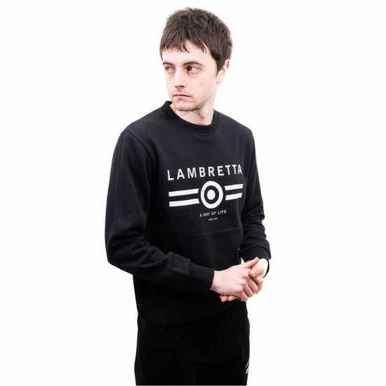 Lambretta Neck Sweater Черно Мъжко облекло за едри хора