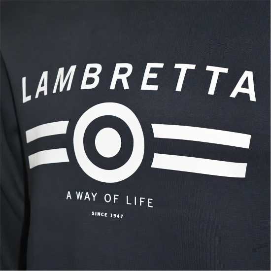 Lambretta Neck Sweater Морска синьо Мъжко облекло за едри хора