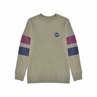 Lambretta Neck Banded Sweater Лихеново зелено Мъжки горнища на анцуг