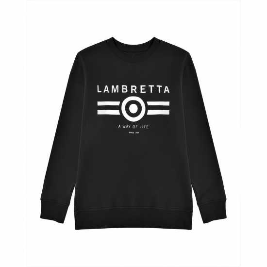 Lambretta Crew Neck Sweater Черно Мъжко облекло за едри хора