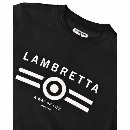 Lambretta Crew Neck Sweater Черно Мъжко облекло за едри хора