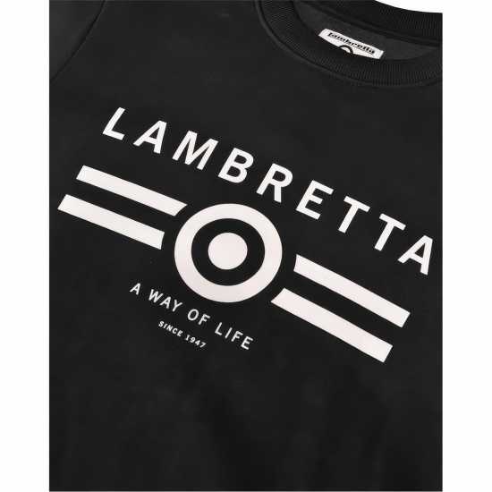 Lambretta Crew Neck Sweater Черно Мъжко облекло за едри хора