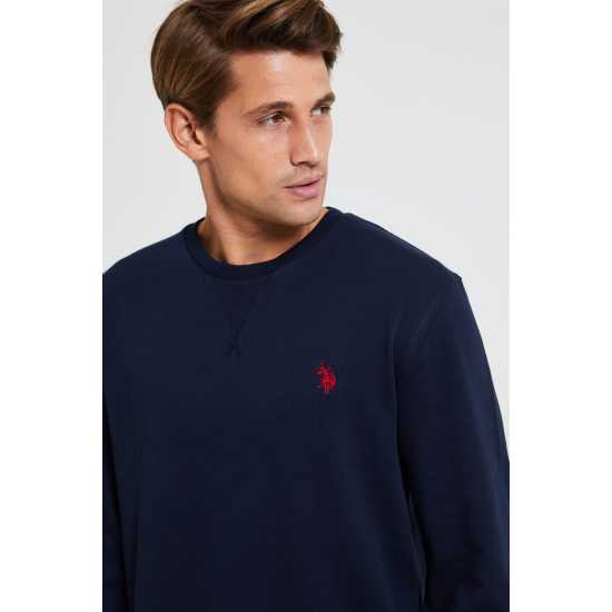 Us Polo Assn Small Sweatshirt Нави блейзър Мъжко облекло за едри хора