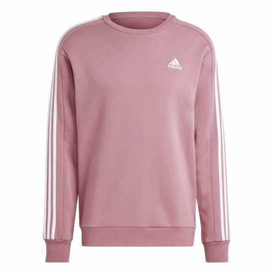 Adidas Mens Crew 3-Stripes Pullover Sweatshirt Бордово 