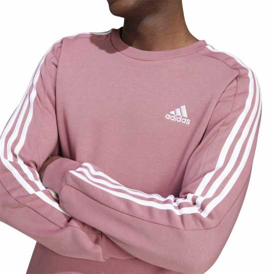 Adidas Mens Crew 3-Stripes Pullover Sweatshirt Бордово 