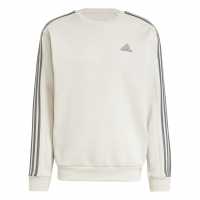 Adidas Mens Crew 3-Stripes Pullover Sweatshirt Алуминия 