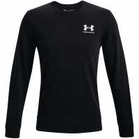 Under Armour Мъжки Пуловер Обло Деколте Armour Rival Terry Crew Sweater Mens Черно Мъжки горнища на анцуг