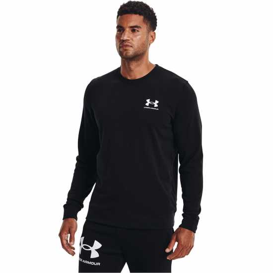 Under Armour Мъжки Пуловер Обло Деколте Armour Rival Terry Crew Sweater Mens Черно Мъжки горнища на анцуг