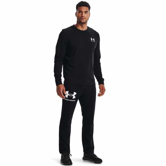 Under Armour Мъжки Пуловер Обло Деколте Armour Rival Terry Crew Sweater Mens Черно Мъжки горнища на анцуг