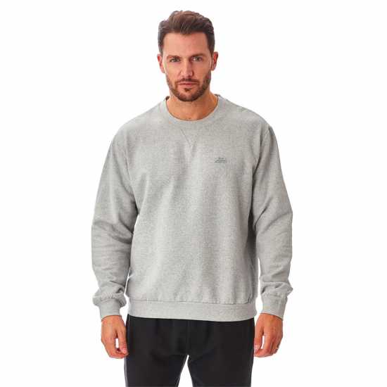 Блуза Обло Деколте Iron Mountain Crew Neck Sweatshirt Светло сиво Мъжко облекло за едри хора