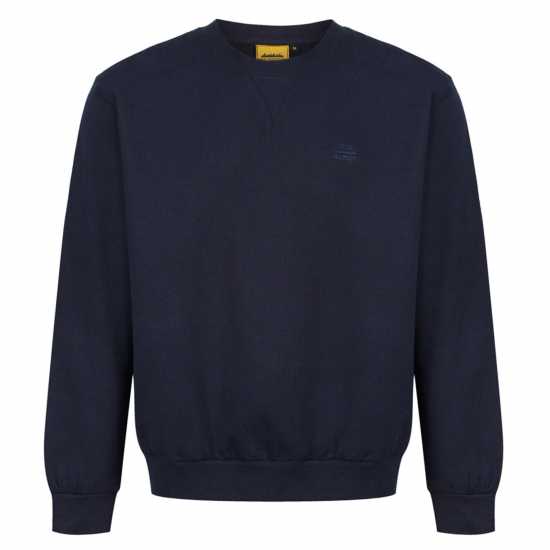 Блуза Обло Деколте Iron Mountain Crew Neck Sweatshirt Морска синьо Мъжко облекло за едри хора