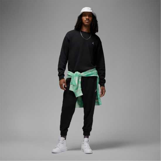 Air Jordan Essentials Men's Fleece Crew Черно/Бяло Мъжко облекло за едри хора