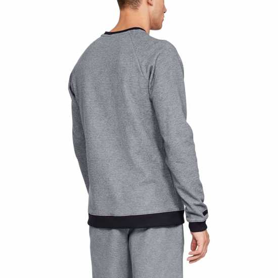 Under Armour Мъжка Блуза Обло Деколте Unstoppable Knit Crew Sweatshirt Mens Стомана / / Черно Мъжки горнища на анцуг