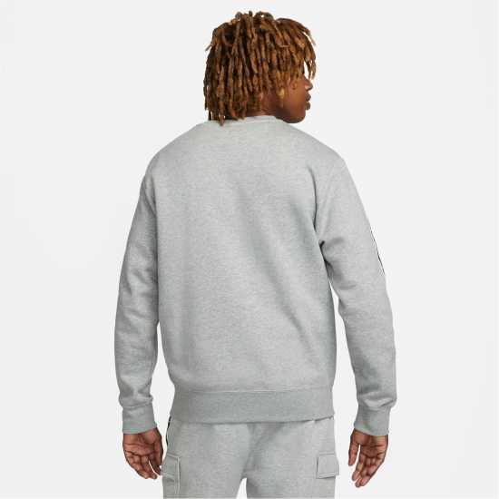 Nike Sportswear Repeat Men's Fleece Sweatshirt Grey Heather Мъжко облекло за едри хора