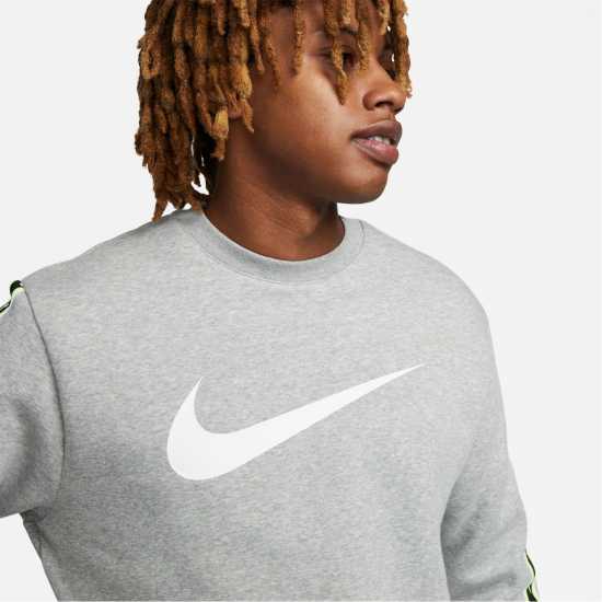 Nike Sportswear Repeat Men's Fleece Sweatshirt Grey Heather Мъжко облекло за едри хора