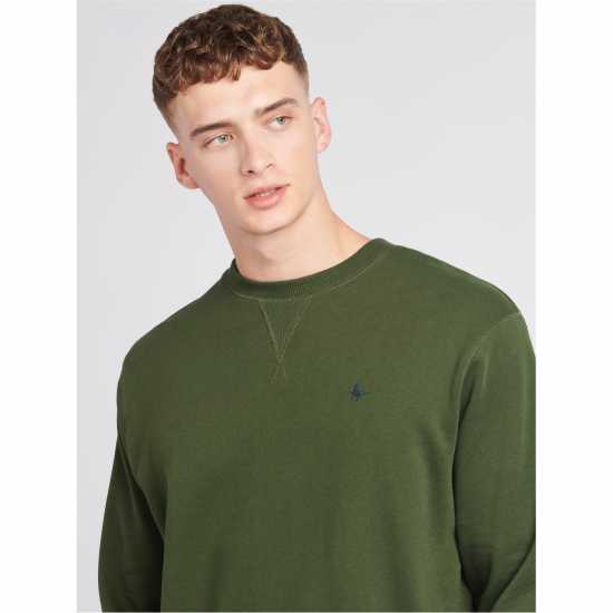 Jack Wills Belvue Crew Sweatshirt Зелено Комбу Мъжко облекло за едри хора