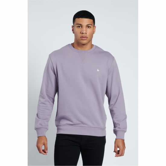 Jack Wills Belvue Crew Sweatshirt Лилава пепел Мъжки горнища на анцуг