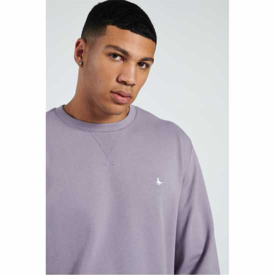 Jack Wills Belvue Crew Sweatshirt Лилава пепел Мъжки горнища на анцуг