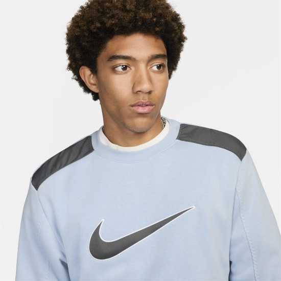 Nike Fleece Crewneck Jumper Blue/Iron Grey Мъжко облекло за едри хора