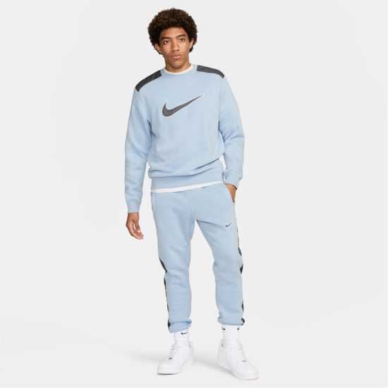 Nike Fleece Crewneck Jumper Blue/Iron Grey Мъжко облекло за едри хора