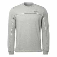 Reebok Мъжки Пуловер Sweater Mens Сива Хизър Мъжки горнища на анцуг