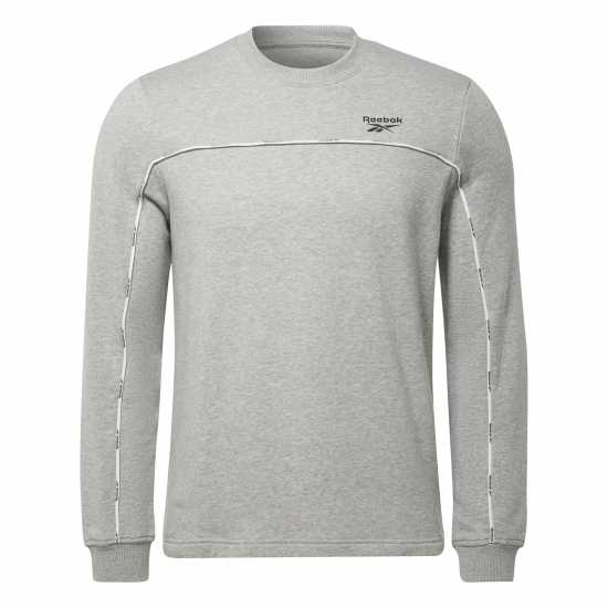 Reebok Мъжки Пуловер Sweater Mens Сива Хизър Мъжки горнища на анцуг