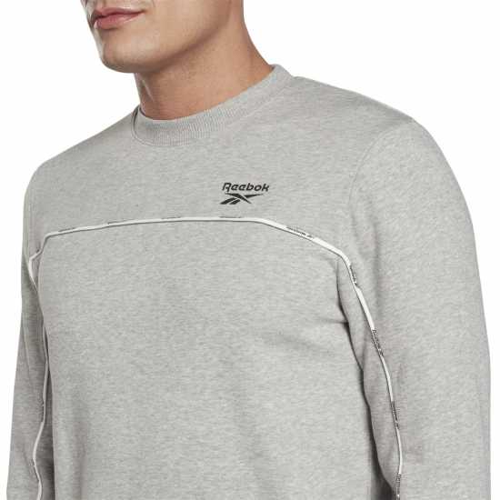 Reebok Мъжки Пуловер Sweater Mens Сива Хизър Мъжки горнища на анцуг