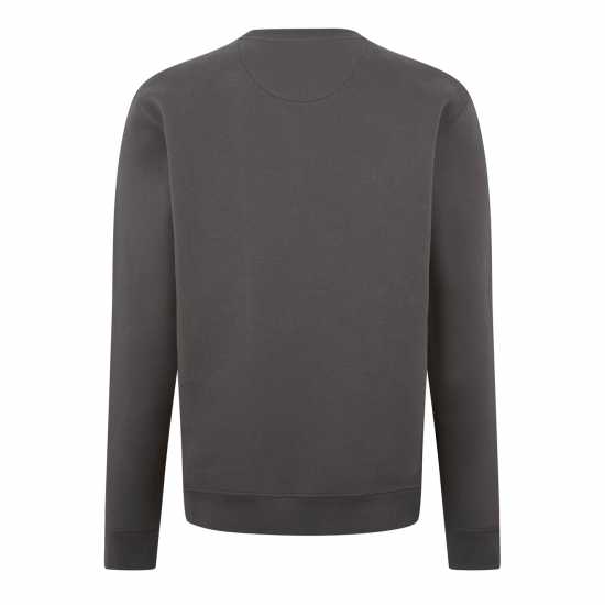 Блуза Обло Деколте Jack Wills Belvue Graphic Logo Crew Neck Sweatshirt Сланина Мъжко облекло за едри хора