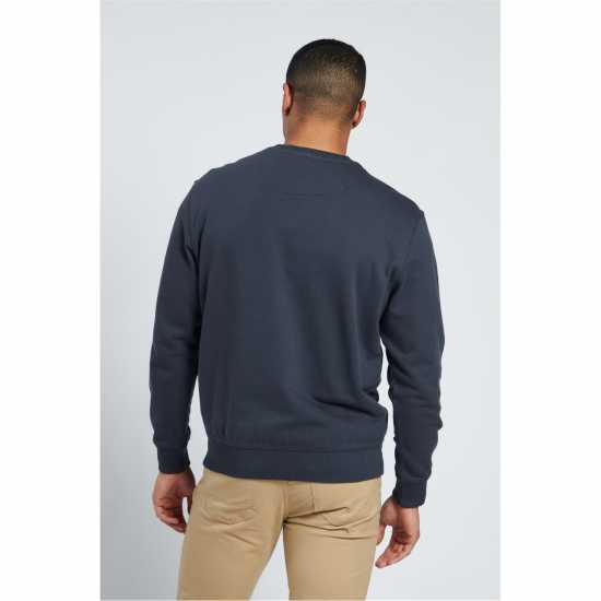 Блуза Обло Деколте Jack Wills Belvue Graphic Logo Crew Neck Sweatshirt Ebony Мъжко облекло за едри хора